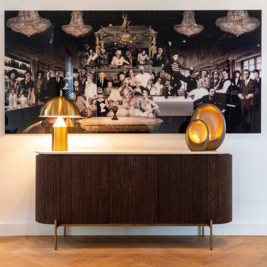 Oak And Faux Marble Sideboard