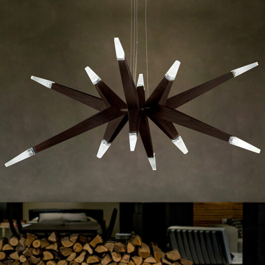 Modern Wenge Wooden Chandelier