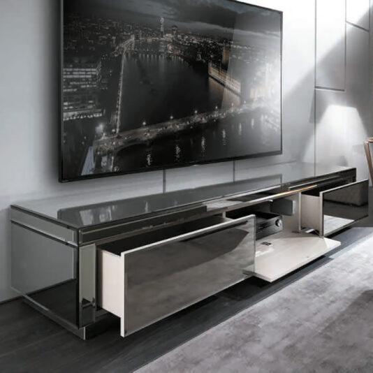 Modern Mirrored Low TV Sideboard Modern Mirrored Low TV Sideboard