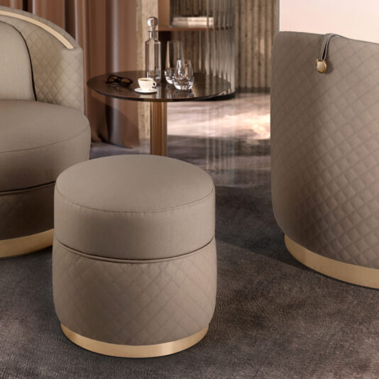 Quilted Swivel Pouffe