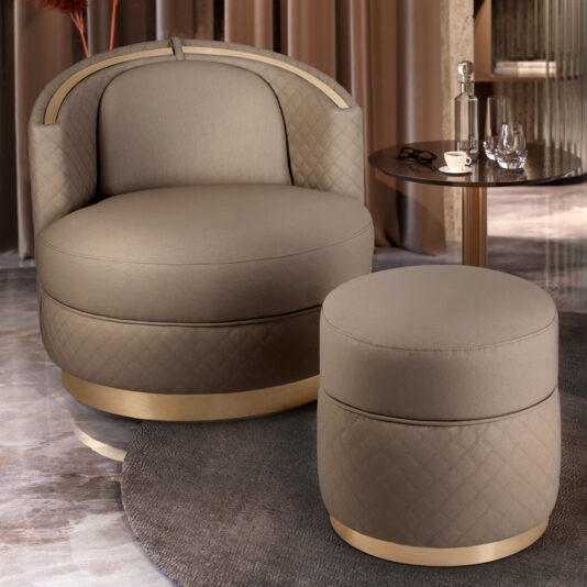 Quilted Swivel Tub Chair