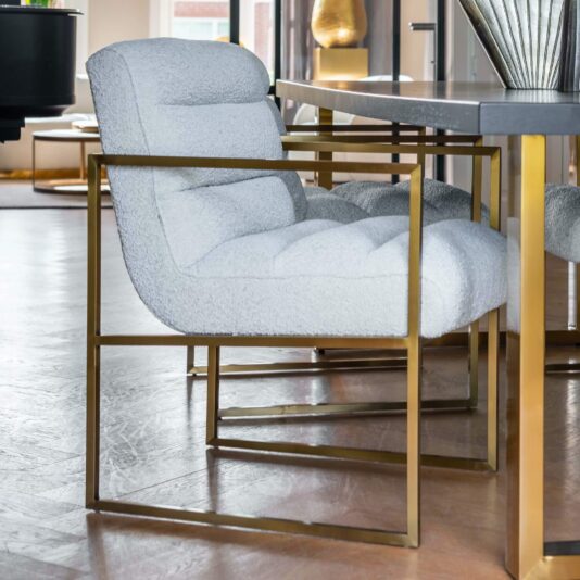 Contemporary Bouclé Dining Armchair