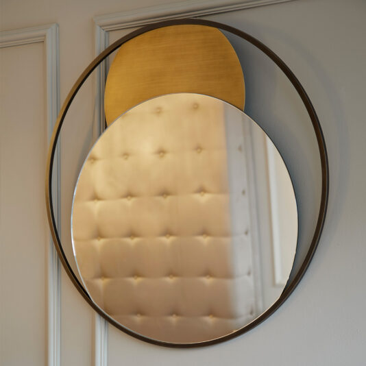 Contemporary Round Offset Mirror