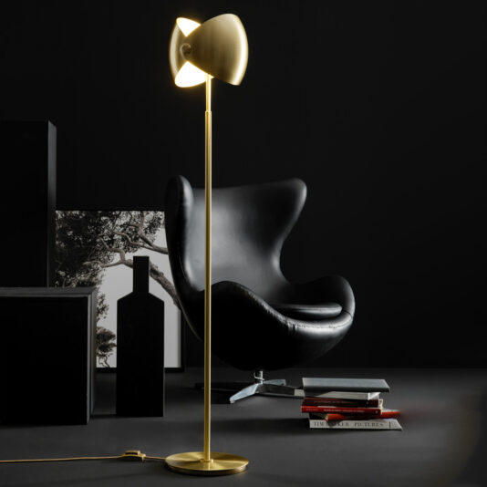 Contemporary Brass Adjustable Floor Lamp