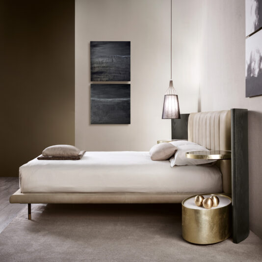 Contemporary Bed With Extended Headboard