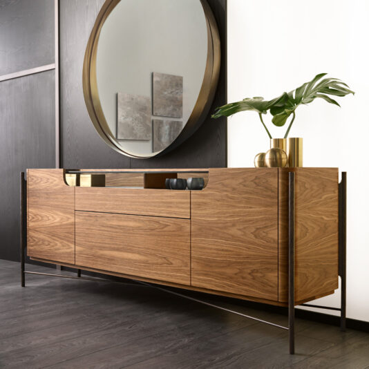 Contemporary Walnut Wooden Sideboard