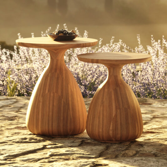 Contemporary Wooden Outdoor Side Table