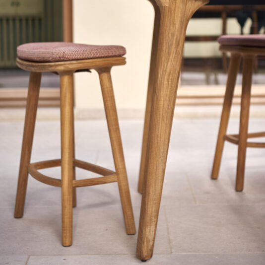 Contemporary Outdoor Wooden Bar Stool