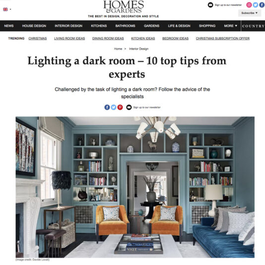 Homes & Gardens Lighting a dark room cover