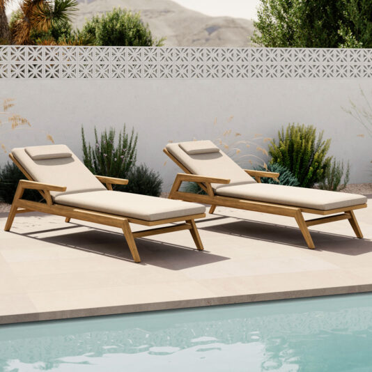 Luxury Teak Sun Lounger