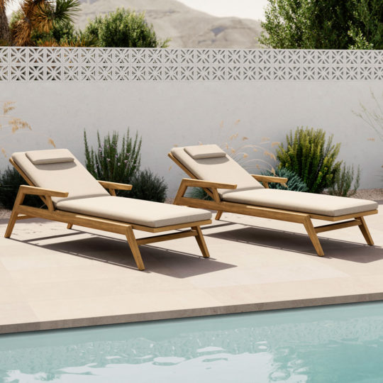 Luxury Teak Sun Lounger