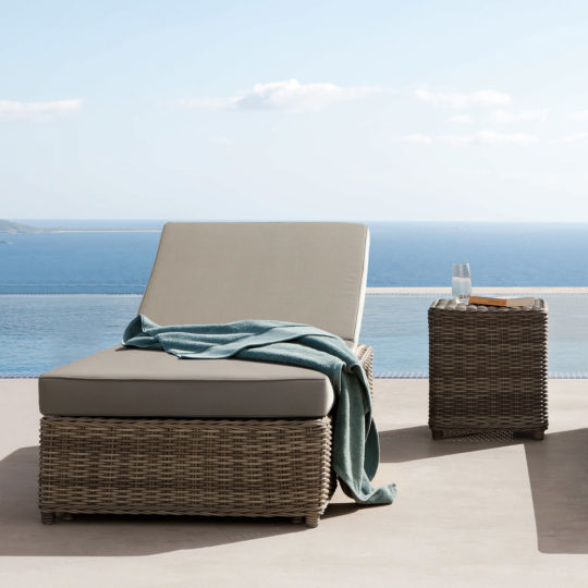 Luxury Wicker Style Sun Lounger