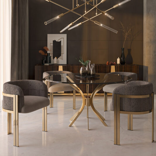 Modern Round Glass Dining Set