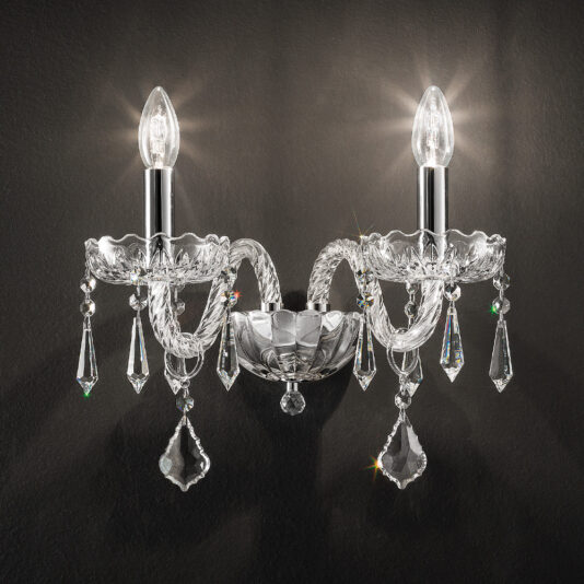 Contemporary Crystal Pendant Wall Light