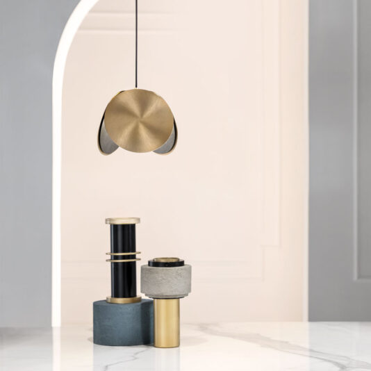 Contemporary Metal Disc Pendant Light