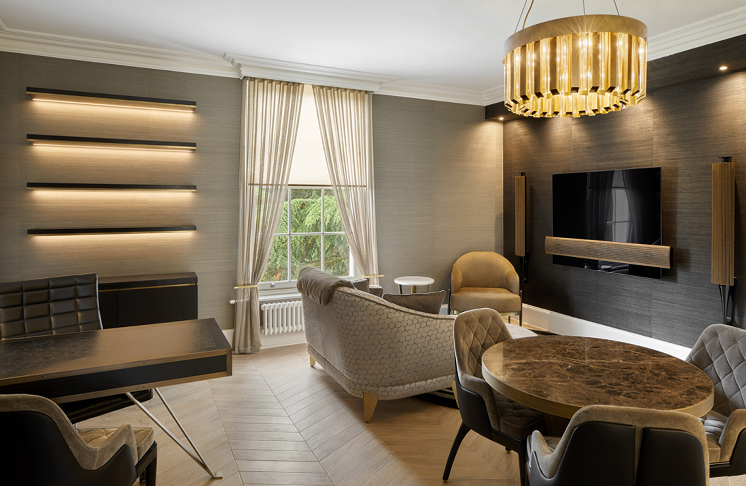 Gentleman's luxury pad with bespoke created furniture