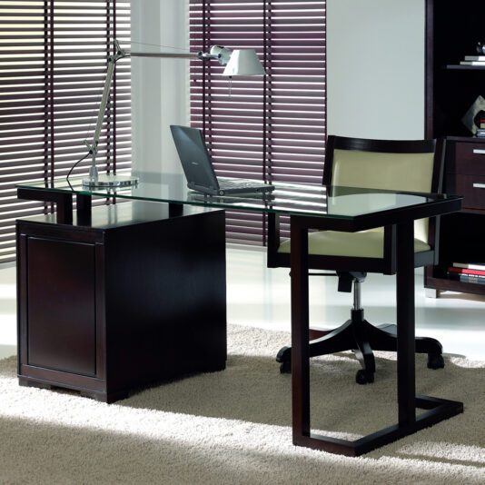 Contemporary Glass Top Writing Desk