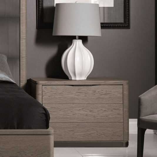 Contemporary Oak Veneer Bedside Table