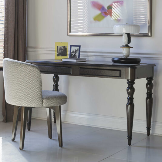 Contemporary Wooden Desk With Leather Top