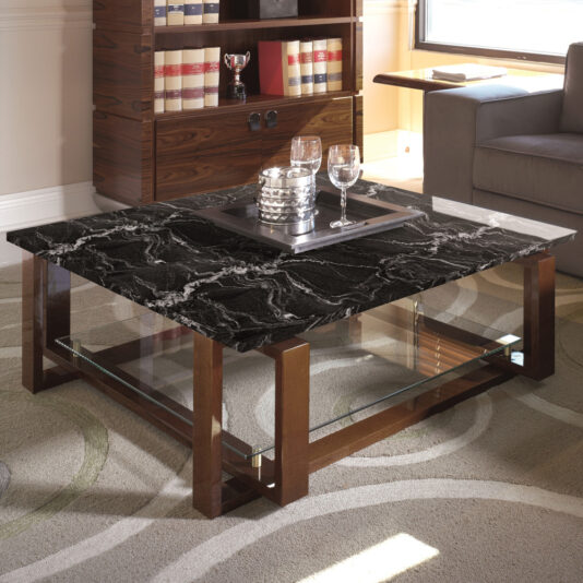 Modern Black Marble Top Coffee Table