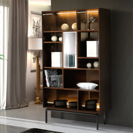 Modern Wooden Bookcase With LED Light