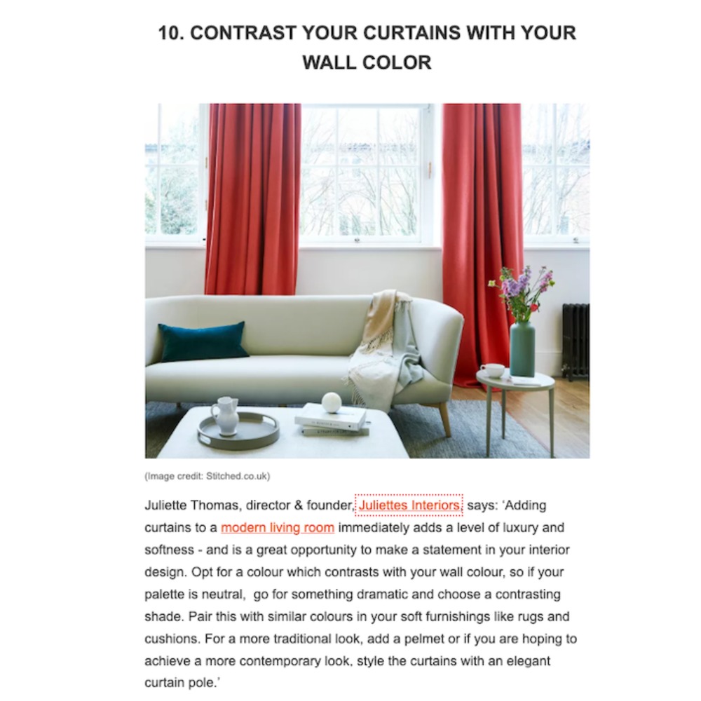 Next page of Real Homes article on living room curtain ideas