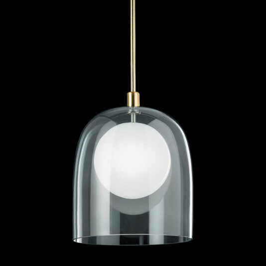 Contemporary Long Glass Dome Pendant Light