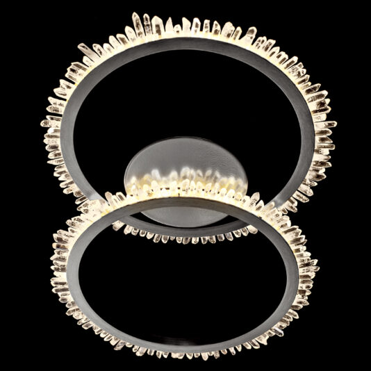 Double Ring Quartz Crystal Nickel Ceiling Light