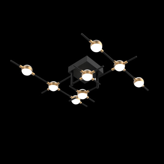 Luxury Black And Gold 8 Light Ceiling Light