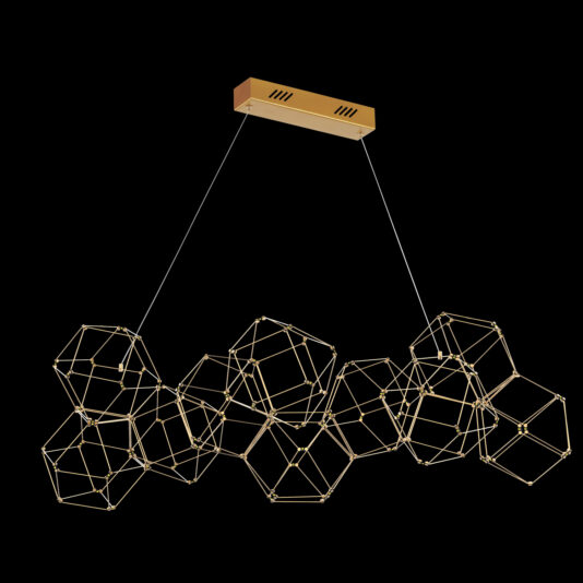 Luxury Set of 10 Prism Brass Pendant Lights