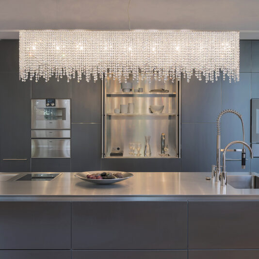 Deluxe Modern Narrow Crystal Chandelier