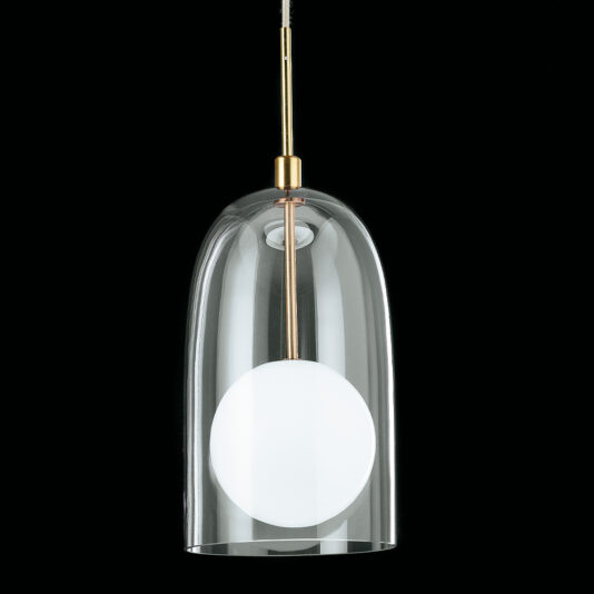 Contemporary Long Glass Dome Pendant Light