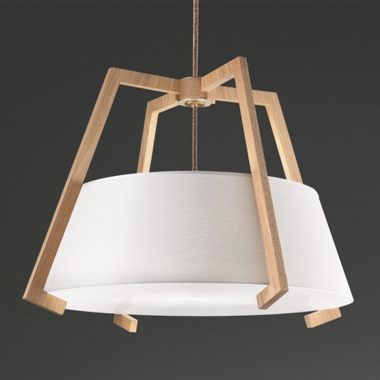 Modern Oak Frame Pendant Light