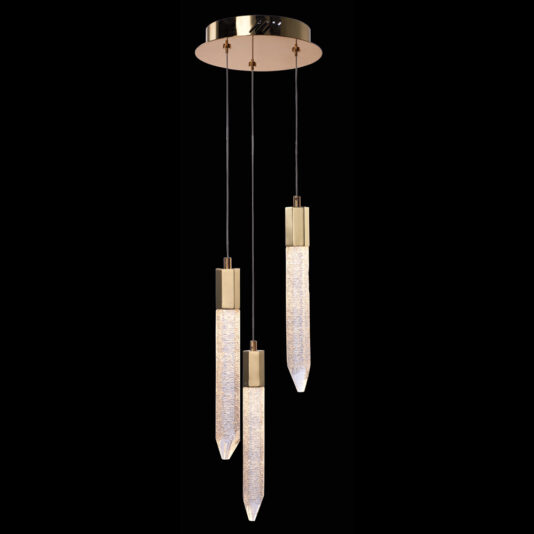 Exclusive Triple Gold Pendant Light