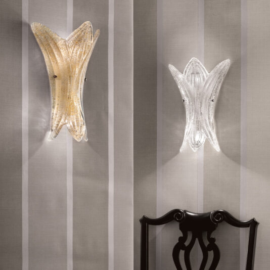 Glass Leaf Wall Light