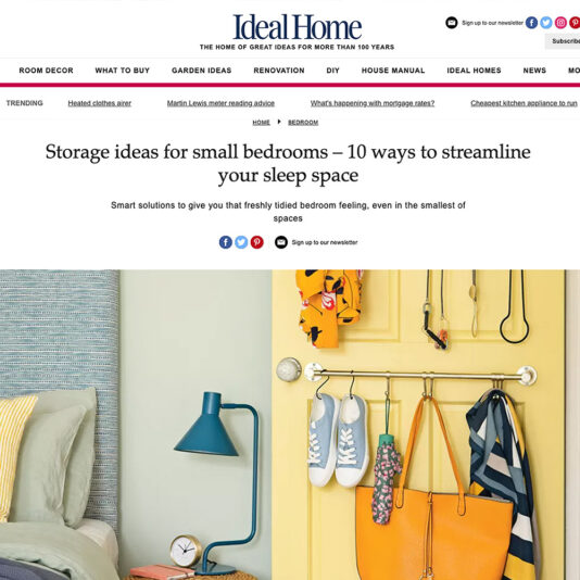 Ideal Home article on storage ideas for small bedrooms