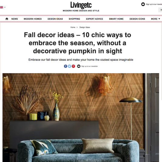 Article in Living etc magazine on fall decor ideas