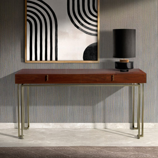 Luxury Walnut Veneer Console Table