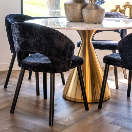 Modern Black Chenille Dining Chair