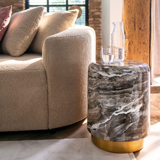 Modern Faux Marble Side Table