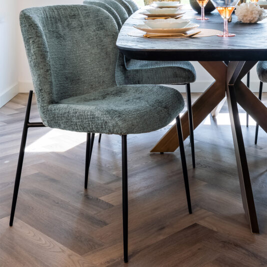 Modern Green Fabric Dining Chair