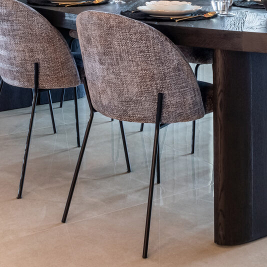 Modern Grey Fabric Dining Chair