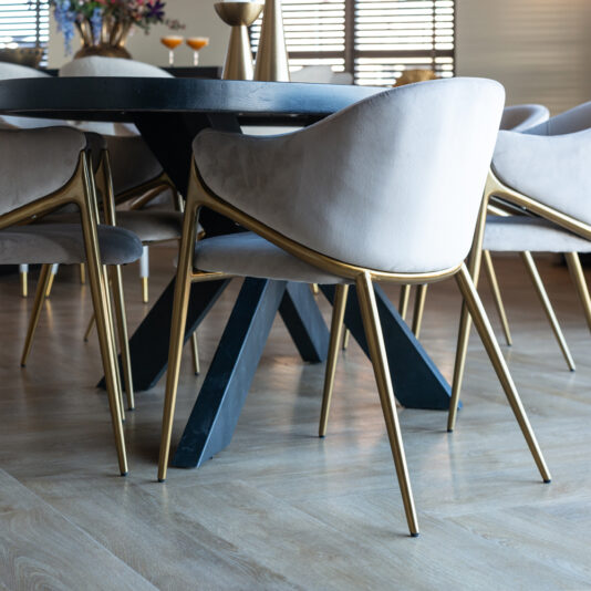 Modern Khaki Velvet Dining Chair