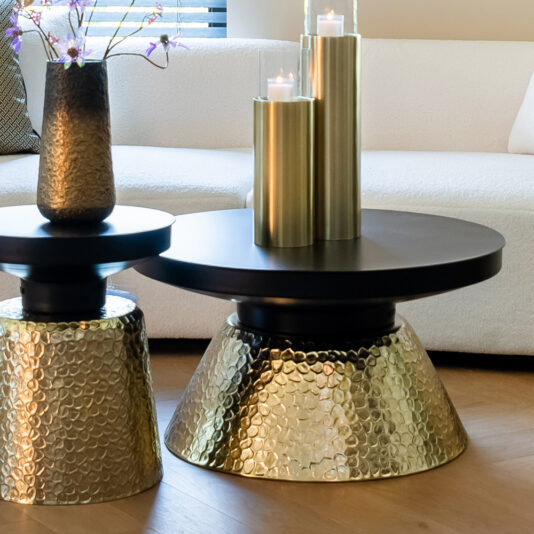 Modern Round Black Coffee Table