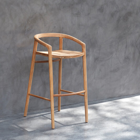 Modern Outdoor Teak Bar Stool