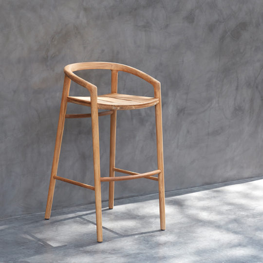 Modern Outdoor Teak Bar Stool