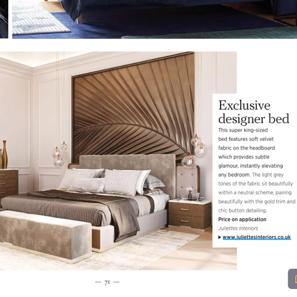 Image of an exclusive designer bed by Juliettes Interiors