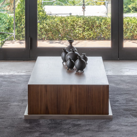 Walnut Veneer Box Style Storage Coffee Table