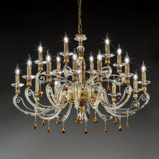 Candelabra Style Chandelier With Swarovski Crystals