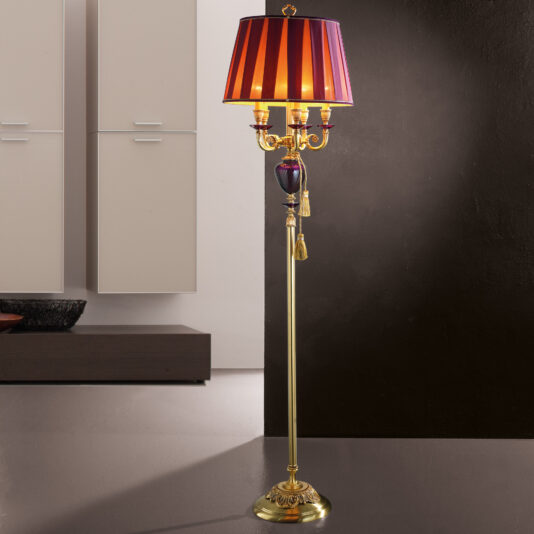 Classic Candelabra Style Speckled Glass Floor Lamp